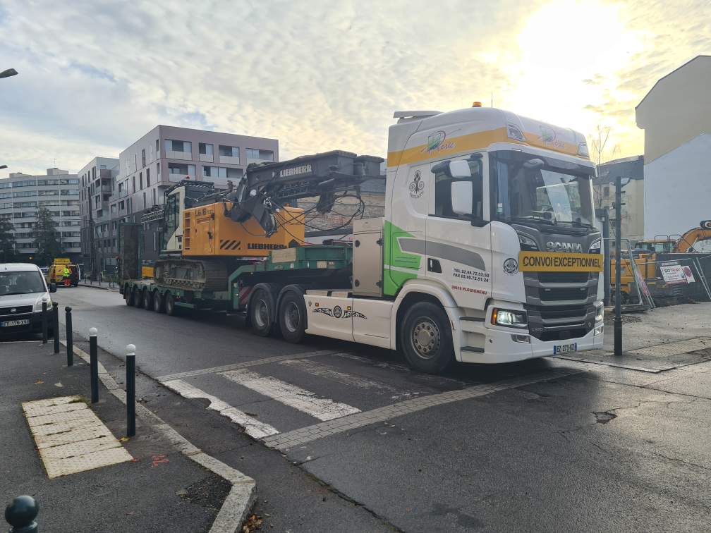 Transport materiel TP Morlaix Rennes 11 - Porte Béton - Quimper Brest